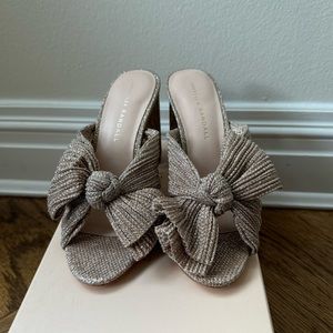 Loeffler Randall Penny Knotted Mules Platinum Rose Size 6